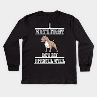 Pitbull Mama Funny Pit Bull Mom Kids Long Sleeve T-Shirt